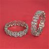 Cz Openable Bangles With Rhodium Plating