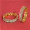 Cz Openable Bangles With 2 Tone Plating
