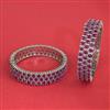Cz Openable Bangles With Rhodium Plating