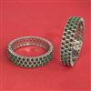 Cz Openable Bangles With Rhodium Plating