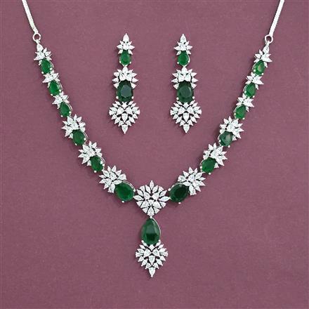 Cubic Zirconia Classic Necklace With Rhodium Plating
