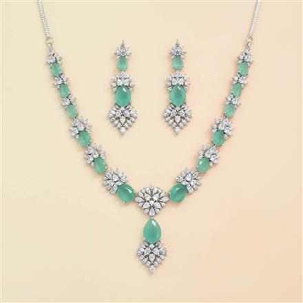 Cubic Zirconia Classic Necklace With Rhodium Plating