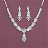 Cubic Zirconia Classic Necklace With Rhodium Plating