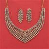Cubic Zirconia Classic Necklace With Mehndi 2 Tone Rhodium Plating
