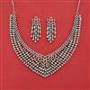 Cubic Zirconia Classic Necklace With Mehndi 2 Tone Rhodium Plating