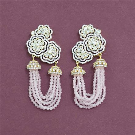 Cubic Zirconia Classic Earring With 2 Tone Plating