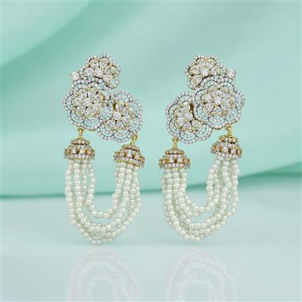 Cubic Zirconia Classic Earring With 2 Tone Plating