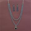 Cz 2 Line Necklace With Rhodium Plating