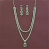 Cz 2 Line Necklace With Rhodium Plating