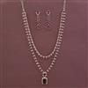 Cz 2 Line Necklace With Rhodium Plating