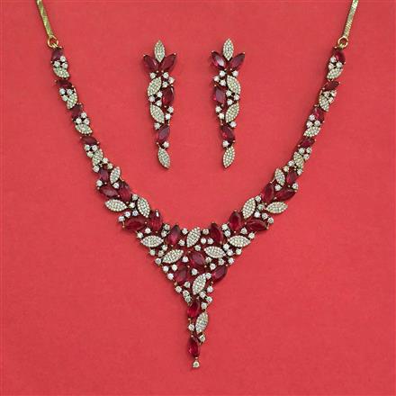 Cz Classic Necklace With Mehndi Plating