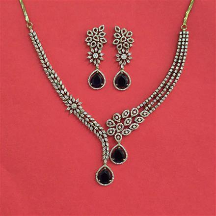 Cz Classic Necklace With Mehndi Plating