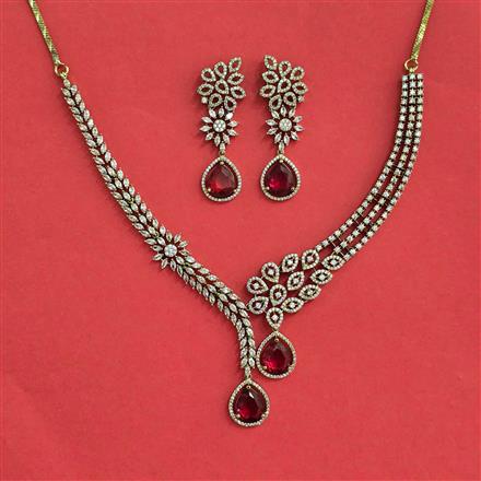 Cz Classic Necklace With Mehndi Plating