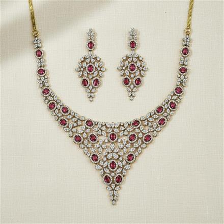 Cz Classic Necklace With Mehndi Plating