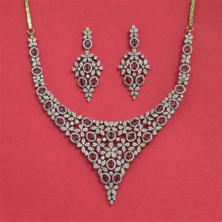 Cz Classic Necklace With Mehndi Plating