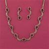 Cz Delicate Necklace Set With Mehndi Plating