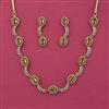 Cz Delicate Necklace Set With Mehndi Plating