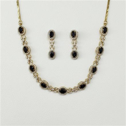 Cz Classic Necklace With Mehndi Plating