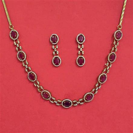 Cz Classic Necklace With Mehndi Plating