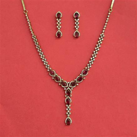 Cz Classic Necklace With Mehndi Plating