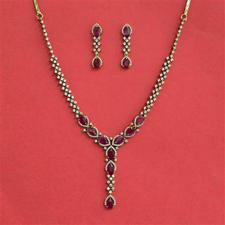 Cz Classic Necklace With Mehndi Plating