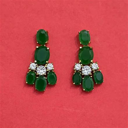 Cz Classic Earring With Mehndi Plating