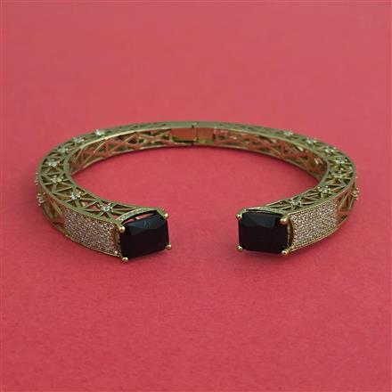 Cz Openable Kada With Mehndi Plating