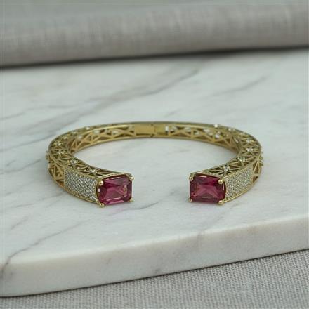 Cz Openable Kada With Mehndi Plating