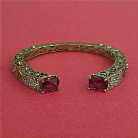 Cz Openable Kada With Mehndi Plating