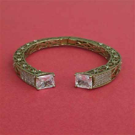 Cz Openable Kada With Mehndi Plating