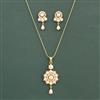 Cz Classic Pendant Set With Gold Plating