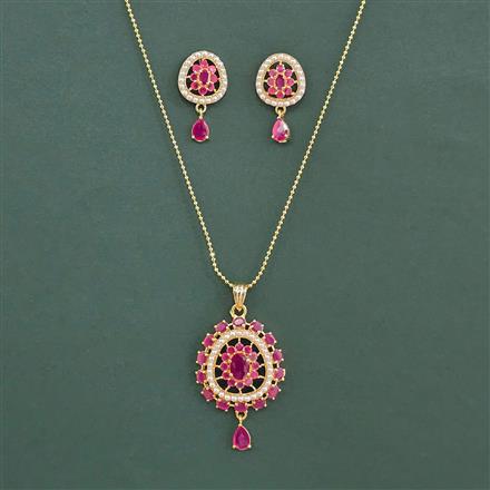 Cz Classic Pendant Set With Gold Plating