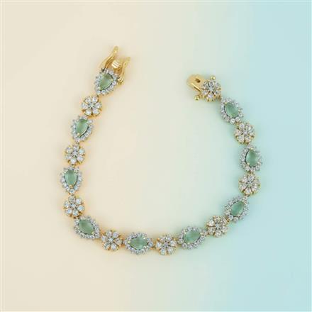 Cz Openable Bracelet With 2 Tone Plating