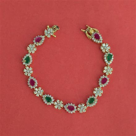 Cz Openable Bracelet With 2 Tone Plating