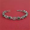 Cz Openable Bracelet With Rhodium Plating