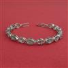 Cz Openable Bracelet With Rhodium Plating