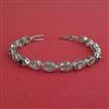 Cz Openable Bracelet With Rhodium Plating