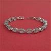 Cz Openable Bracelet With Rhodium Plating