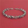 Cz Openable Bracelet With Rhodium Plating