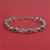Cz Openable Bracelet With Rhodium Plating