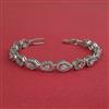 Cz Openable Bracelet With Rhodium Plating