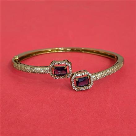 Cz Openable Kada With Mehndi Plating