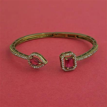 Cz Openable Kada With Mehndi Plating