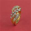 Cz Adjustable Ring With 2 Tone Mehndi Rhodium Plating
