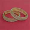 Cz Openable Bangles With 2 Tone Plating