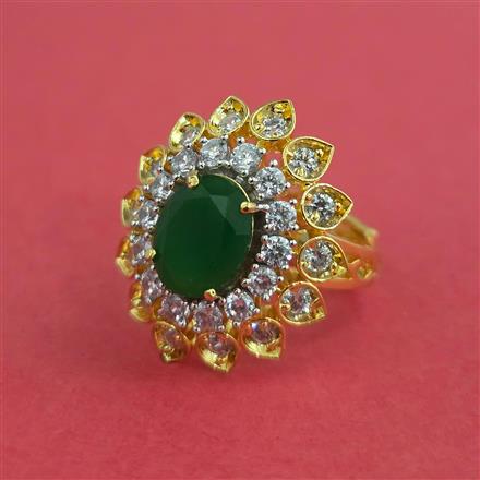 Cz Adjustable Ring With 2 Tone Plating