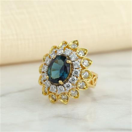 Cz Adjustable Ring With 2 Tone Plating