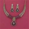 Cz Classic Necklace Set With Mehndi Plating