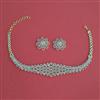 Cz Choker Necklace Set With 2 Tone Mehndi Rhodium Plating