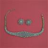 Cz Choker Necklace Set With 2 Tone Mehndi Rhodium Plating